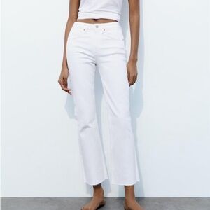 Zara white jeans high waisted